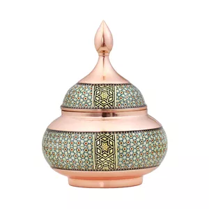 قندان خاتم کاری مسی فراز هنر مدل کندویی کد 25