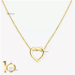 گردنبند طلای 18 عیار طرح قلب ساده کد 1WNL112 