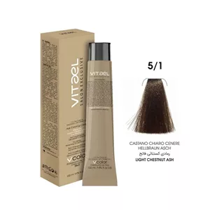 رنگ مو ویتاال (vitael) شماره 5.1 قهوه ای دودی روشن حجم 100 میلی‌لیتر