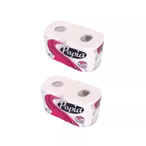 دستمال توالت پاپیا (Papia) مدل 4 لایه بسته 2 عددی مجموعه 2 عددی