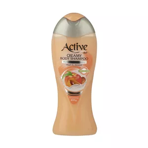 شامپو بدن کرمی اکتیو (Active) مدل Peach And Almond وزن 400 گرم حجم