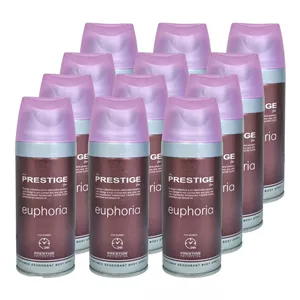 اسپری خوشبو کننده بدن زنانه پرستیژ (Prestige) مدل euphoria حجم 150 میلی‌‌لیتر مجموعه 12 عددی