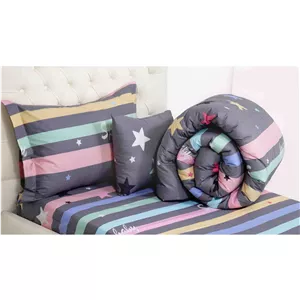 سرویس خواب مانیکاهوم مدل bagra یکنفره چهارتکه  طوسی