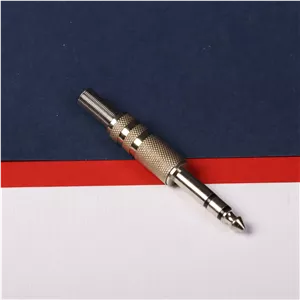 فیش نری میکروفن استریو فلزی 6.5 میلی‌متری  نقره ای