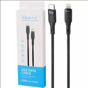 کابل تبدیل فست شارژ Verity CB3155 Type-C To Lightning 30W 1m  مشکی