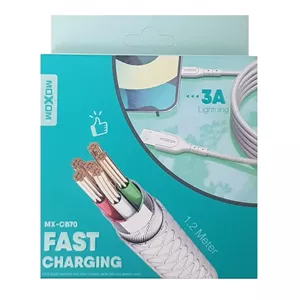 کابل آیفونی فست موکسوم مدل MX-CB70 طول 1.2 متر  سفید