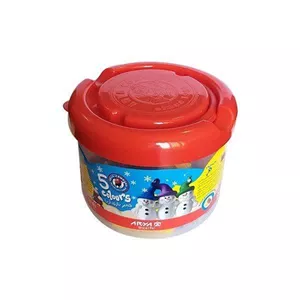 خمیر بازی 5 رنگ سطلی آریا (Arya) کد 1062 درب قرمز رنگ