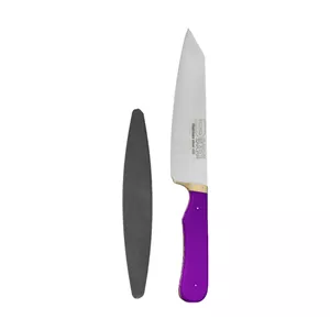 چاقو آشپزخانه ثمین دست زنجان مدل SDZ722-114 به همراه چاقو تیزکن | بادمجانی