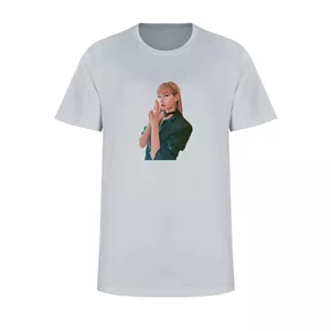 تی شرت آستین کوتاه زنانه مدل بلک پینک  کد L298 رنگ طوسی  L-XL