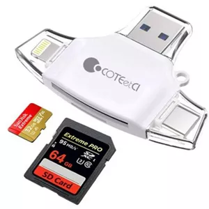 کارت خوان چند سر کوتتسی Coteetci 4IN1 CARD READER(SD/TF) CS5132-BK سفید