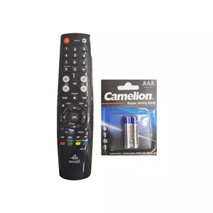 ریموت کنترل تلویزیون ایوولی مدل EV100 به همراه باتری مشکی