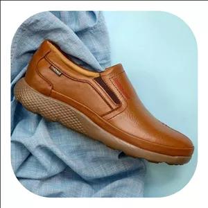 کفش طبی تمام چرم هنرین چرم کد 660 عسلی 43