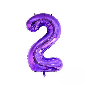 بادکنک فویلی مدل عدد 2 | آبی کاربنی