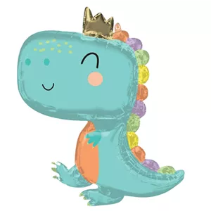 بادکنک فویلی طرح دایناسور | سبز آبی