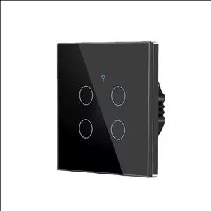 کلید لمسی هوشمند مدل TUYA 4 GANG WiFi & RF433MHZ سفید گارانتی 24 ماهه خانه هوشمند تویا ایران