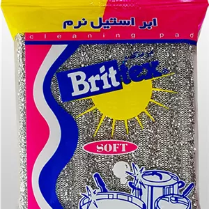 اسکاچ نرم ابراستیل تفلون شوی بریتکس پک 2 عددی ( رنگ رندم نقره ای طلایی)