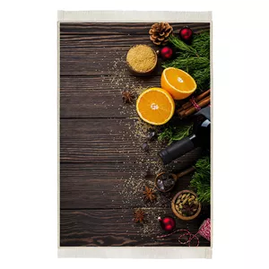 فرش آشپزخانه هانوکس مدل مدرن طرح ادویه چوب و پرتقال کد AHC-888-1 200*300 سانتی‌متر