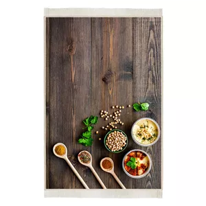 فرش آشپزخانه هانوکس مدل مدرن طرح چوب و ادویه کد AHC-886-1 80*50 سانتی متر