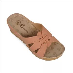 دمپایی دخترانه سارینا مدل شیما رنگ کالباسی 29