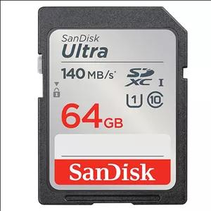 کارت حافظه SDXC سن دیسک مدل Ultra کلاس 10 استاندارد UHS-I U1 سرعت 140MB/s ظرفیت 64 گیگابایت گارانتی 36 ماهه حافظه طلایی تهران