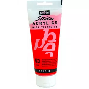 رنگ اکریلیک پ ب او مدل PEBEO STUDIO رنگ DARK CADMIUM RED HUE کد 53 حجم 100ML