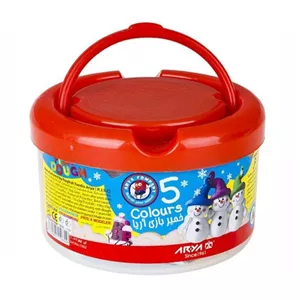 خمیر بازی 10 رنگ سطلی آریا (Arya) به همراه دی وی دی کد 1068 قرمز