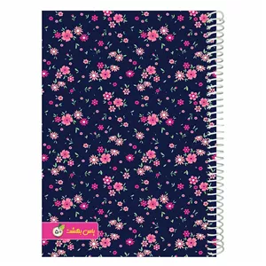 دفتر مشق 50 برگ فنری یاس بهشت مدل گل‌ها بسته 3 عددی