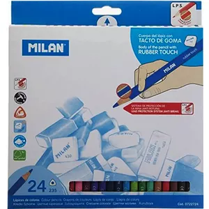 مداد رنگی 24 رنگ میلان مدل RUBBER TOUCH