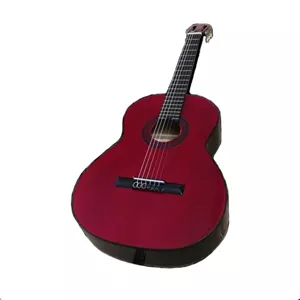 گیتار کلاسیک رنگ قرمز مارک CLASSIC همراه با سافت کیس ضدضربه و پیک(مضراب گیتار )