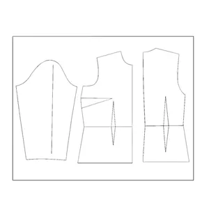 الگو خیاطی بالاتنه و آستین زنانه متد abm سایز 50