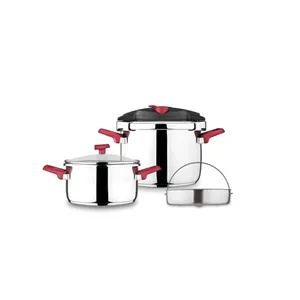 زودپز دوقلو کاندید مدل هلیوس گنجایش 4 و 6 لیتر زرشکی