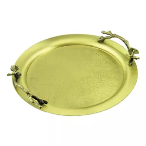 سینی گرد برنجی سالینو کد B-3086 طلایی مات