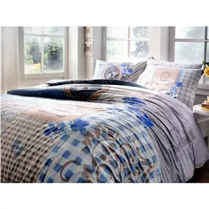 سرویس ملحفه رانفورس تاچ دونفره مدل لاوینیا آبی