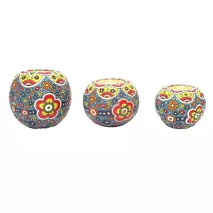 جاشمعی میناکاری طرح کروی مجموعه 3 عددی چند رنگ