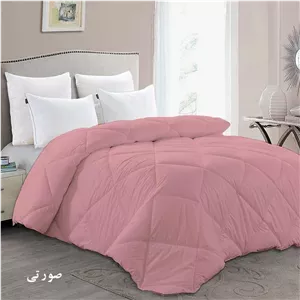 لحاف لایت میکرو راشا دونفره سایز 220×195×215 سانتی متر صورتی خاکستری 