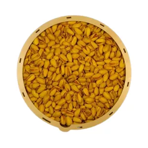 سینی پسته اکبری زعفرانی ممتاز باکس دایره مزبار - 700 گرم