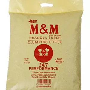 خاک گربه گرانول ساده برند M&M وزن 10 کیلوگرم