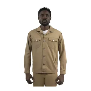 کت کتان چهار جیب مردانه کد 12122291 نسکافه ای M