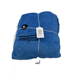 پتو کوکو جم مدل کوسه ای کودکان سایز 100×50 سانتی متر آبی