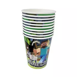 لیوان یکبار مصرف مدل ماین کرافت کد MinecraftGlass3 مجموعه 10 عددی