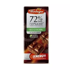 شکلات تخته ای دارک 72درصد بدون قند پوبدا (100گرم)