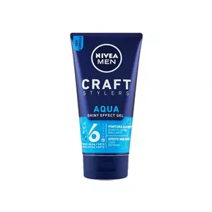 ژل حالت دهنده مو نیوآ سری Craft مدل Aqua Shiny Effect Gel شماره 6 حجم 150 میل نیوآ Nivea Men Craft Stylers Aqua Shiny Effect Gel 150ml
