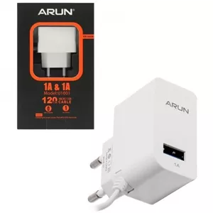 شارژر 1 آمپر به همراه کابل و خروجی usb مناسب ایرپاد و چراغ قوه