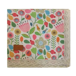 روشنا رومیزی 180x140 مستطیل طرح گل و برگ فانتزی