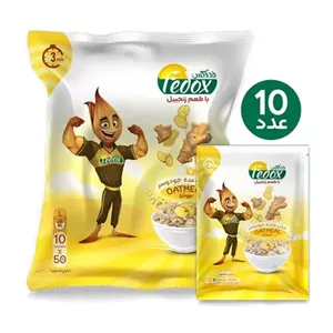 اوتمیل (جو دوسر پرک) با طعم زنجبیل فدوکس (پک 10 ساشه)