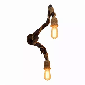 چراغ دیواری چوبی روستیک