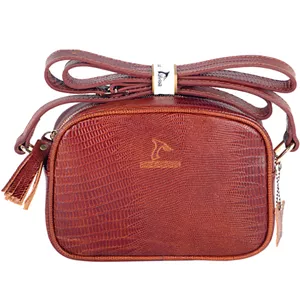 کیف رودوشی زنانه چرم مدل DG80.LIZARD عسلی