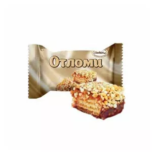 ویفر پروتئینه شکلاتی اوتلومی آکوند با کرم کارامل و تکه های بادام زمینی و برنجک (500گرم)