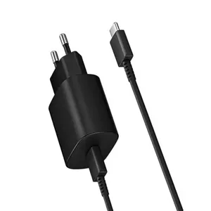 شارژر دیواری 25 وات مدل SAM25W SUPER FAST CHARGE به همراه کابل تبدیل USB-C سفید