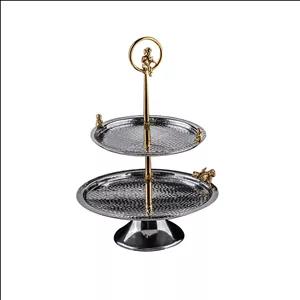 شیرینی خوری دو طبقه گلد کیش مدل انجل کد GK806108 